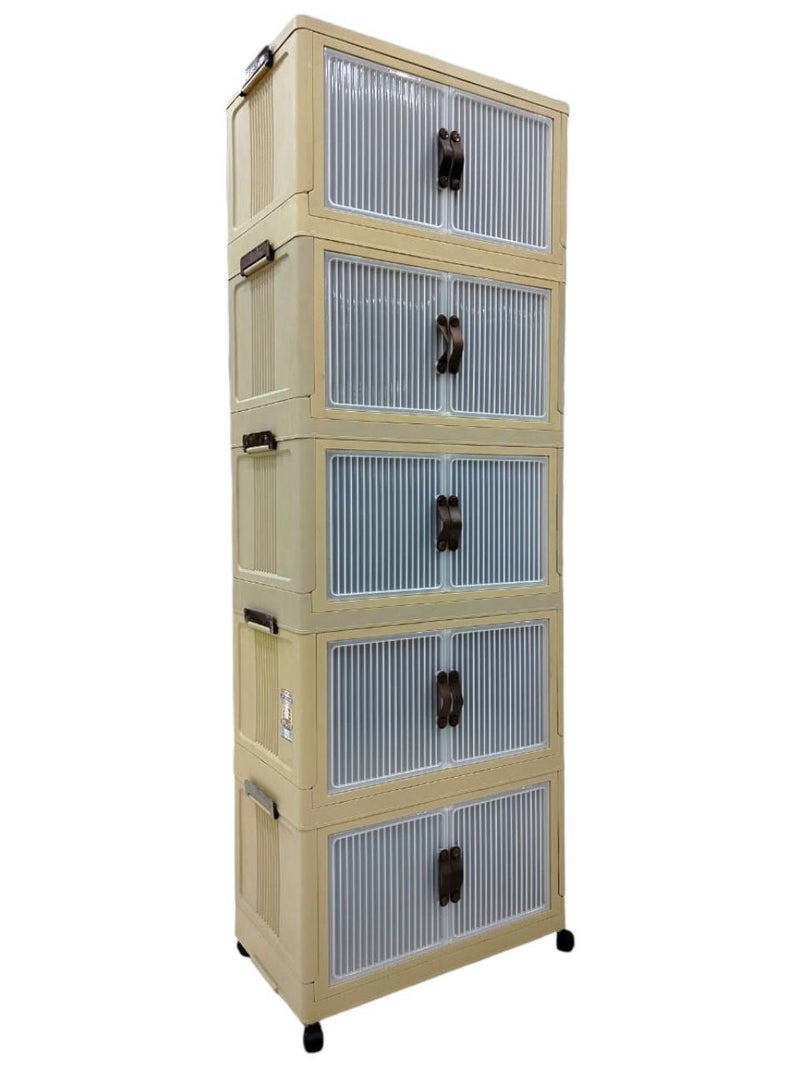 خورشيد للبلاستيك دولاب فانتازيا 5 رف من من خورشيد بلاست للبلاستيك - كافيه - Image 2